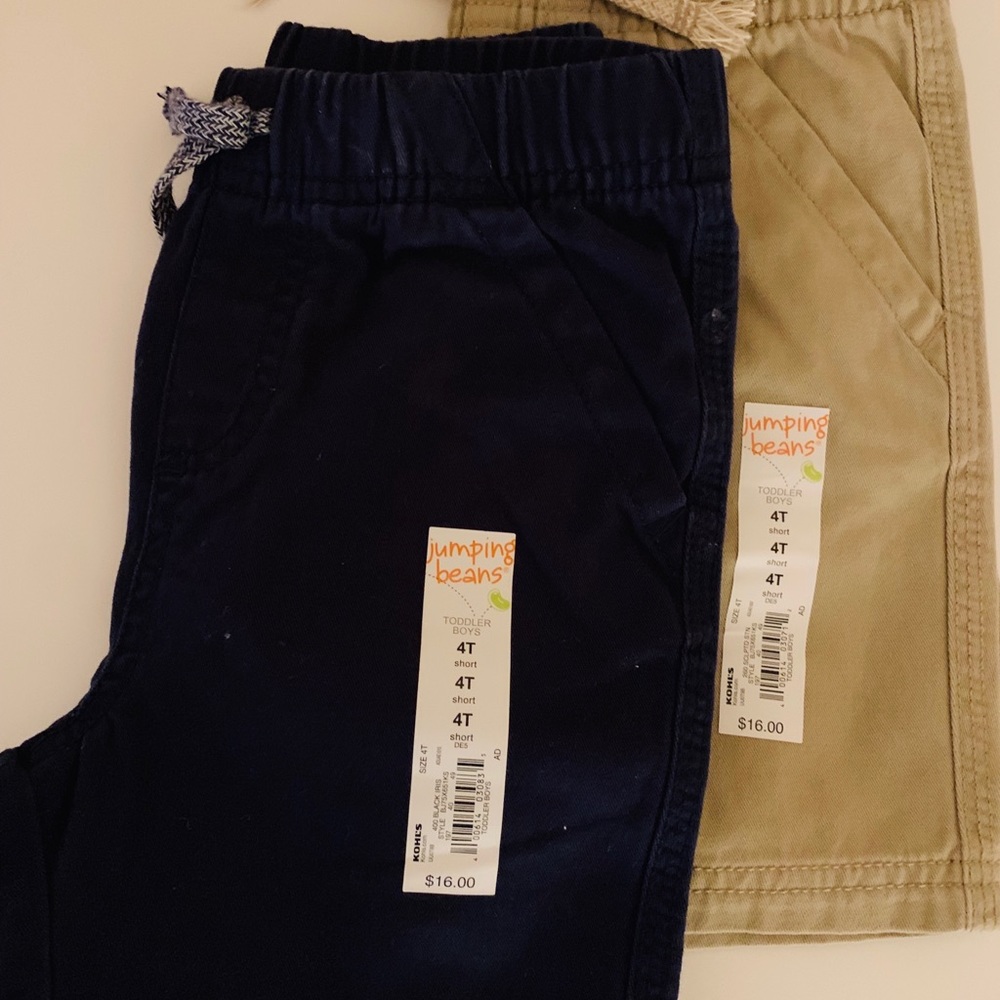 Jumping Bean 4T Boys shorts bundle. Navy & Khaki